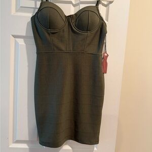 Haute Monde Olive Mini Dress
